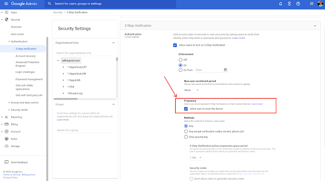 Администраторы Google Workspace могут временно отключить проверку входа в систему, включая дополнительные проверки входа