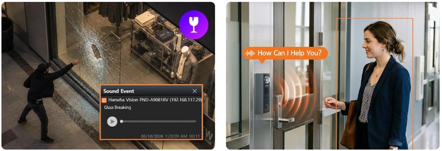 Sound event detection and IP Audio integration in Milestone XProtect