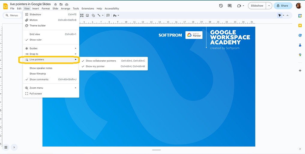 Collaborate more seamlessly with live pointers in Google Slides