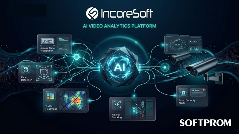 IncoreSoft VEZHA AI Video Analytics Platform: License Plate Recognition, Face Detection, Object Tracking, and Traffic Heatmaps